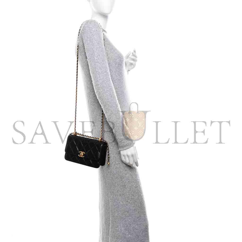 CHANEL MASTER CALFSKIN QUILTED MINI PERFECT FIT FLAP BLACK (19*12*8cm)